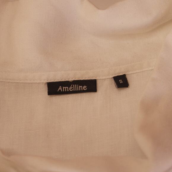 Amelline Women's 100% Linen Cowl Neck Sleeveless Maxi Dress w/ Pockets sz S - Picture 4 of 10